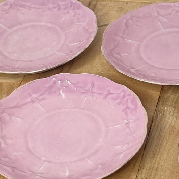 Pink & Gold Lusterware Set of 5 Teacup & Saucer Victorian Luster‎ Raised Grapes - Picture 12 of 16